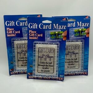 Vtg Magnif  Money Maze Clear Plastic‎ Gift Card 2009 Puzzle 3packs Christmas